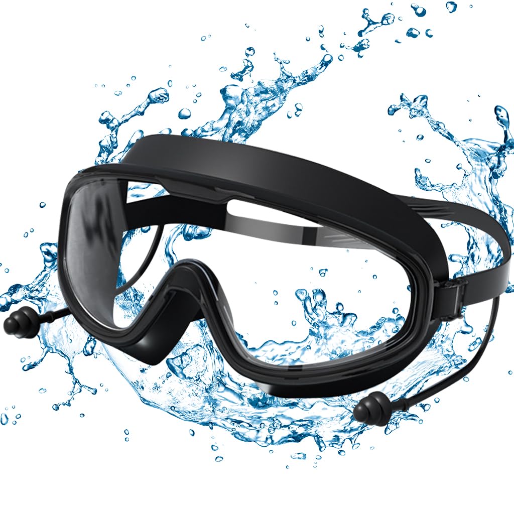 Proberos Big Frame Competition Swim Goggles For Adult, Professional Swim Goggles Swimming with Intergrated Ear Plugs, Anti-fog Diving Goggles Swimming Goggles for Surfing, Kayaking, Black Proberos Big Frame Competition Swim Goggles For Adult, Professional Swim Goggles Swimming with Intergrated Ear Plugs, Anti-fog Diving Goggles Swimming Goggles for Surfing, Kayaking, Black